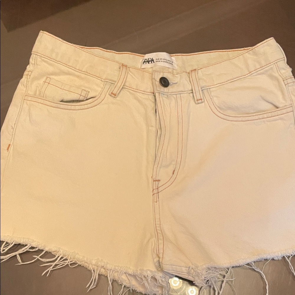 Zara Women's faded Jean Frayed Jean Shorts